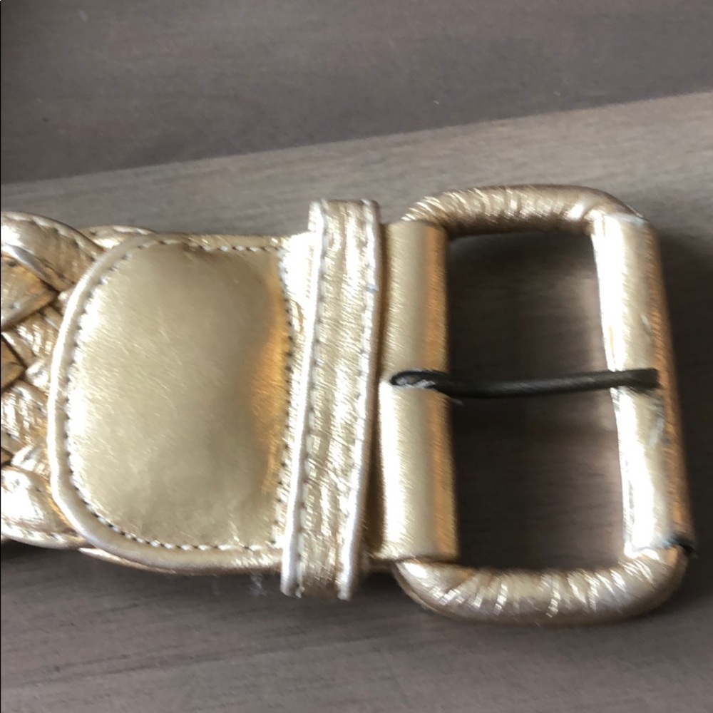 Metallic Gold Braided Women's Belt - Picture 5 of 5